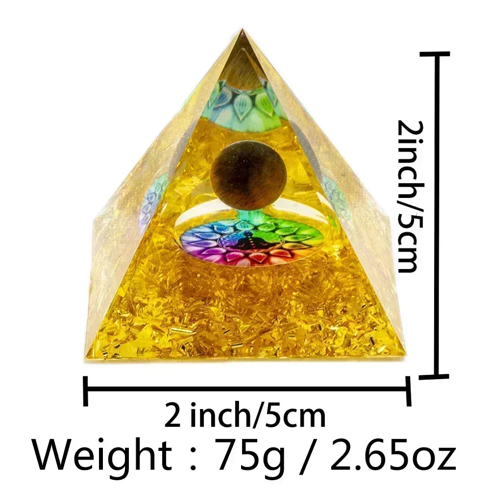 Natural Crystal Energy Generator Pyramid Peridot Amethyst Reiki Healing Chakra Resin Pyramid Egyptian Decor Room Decoration 1pc