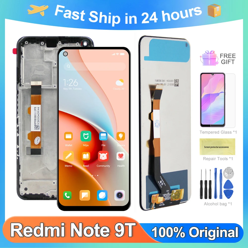 

Note 9T 100% Test Original Screen For Xiaomi Redmi Note 9T LCD Display Screen Touch Digitizer Replacement For Note 9T M2007J22G
