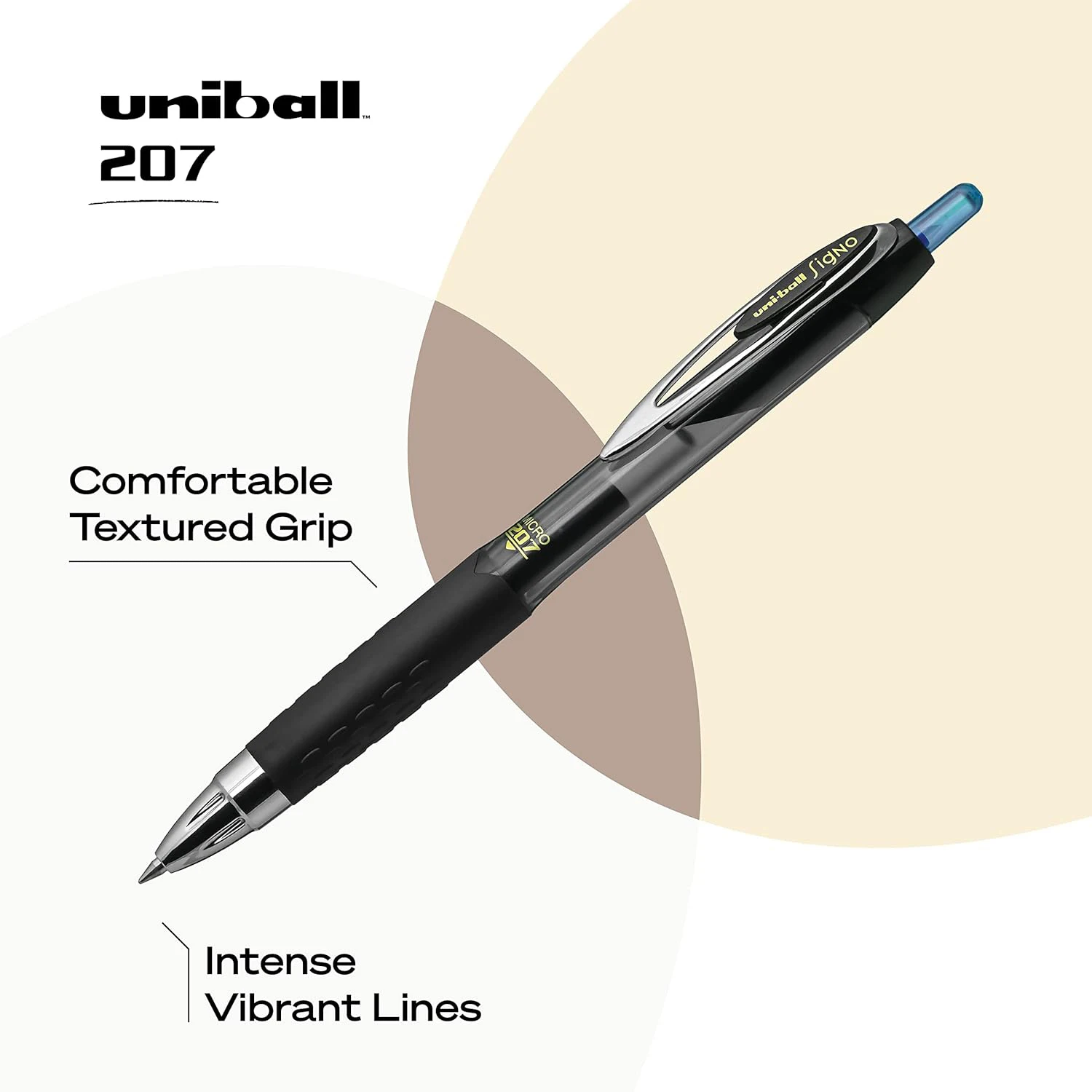 uni-ball 61256 Signo Gel 207 Roller Ball Retractable Gel Pen Blue