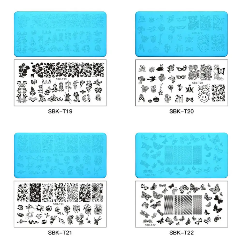 Nail Art Printing Template Printing Steel Plate Nail Transfer Film Printing Template Rectangular Stamp Manicure Tool Hot 5