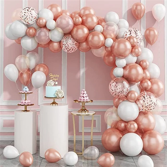 148 PièCes Decoration Anniversaire Arche Ballon Rose Gold