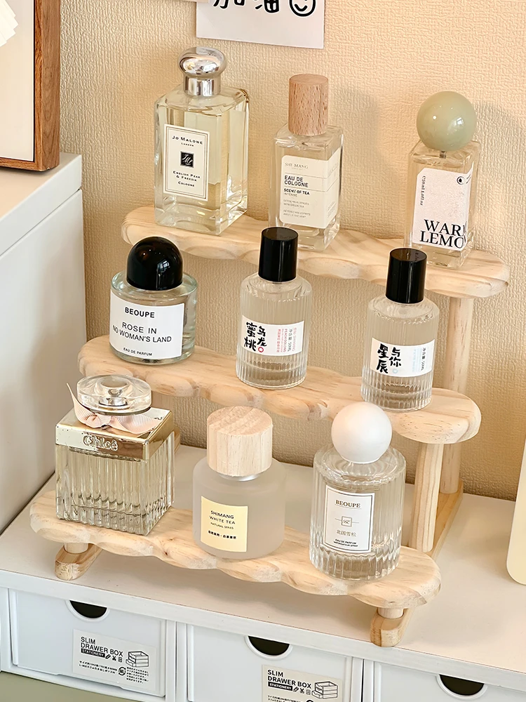 Wooden Perfume Storage Rack Ladder Product Display Rack
