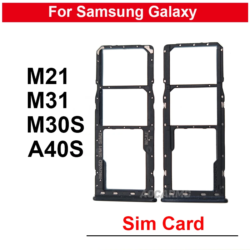 

Sim Tray Card MicroSD Holder Socket Slot For Samsung Galaxy M31 M21 A40S M30S Repair Replacement Parts