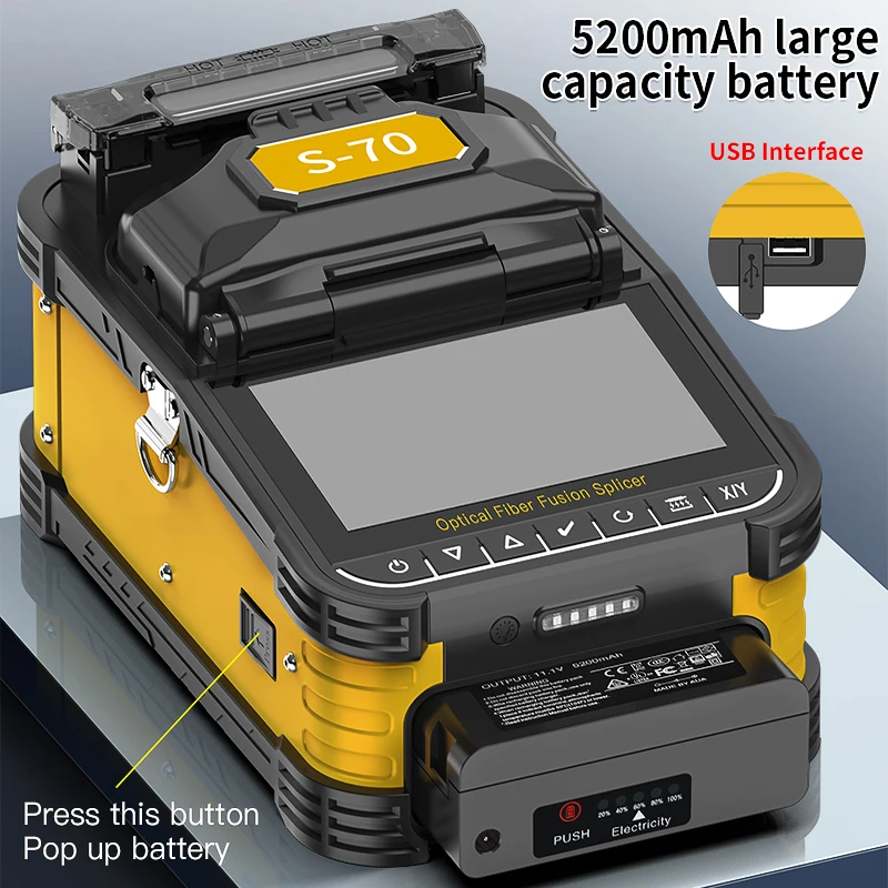 COMPTYCO S-70/A-5/FS-60F/AUA-70F 광섬유 융착접속기 6모터 다국어 지원 FTTH 광섬유 융착기 터치스크린