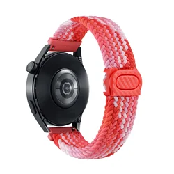 Braided Solo Loop Bracelet Band - 20mm/22mm Strap - 20mm Watch Strap (Dazzling Red)