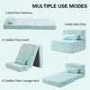 Folding Sofa Bed Floor Mattress for Kids, Toddler Washable Foldable Floor Nap Mat for Sleeping, Child Fold Up Sofa Futon 4