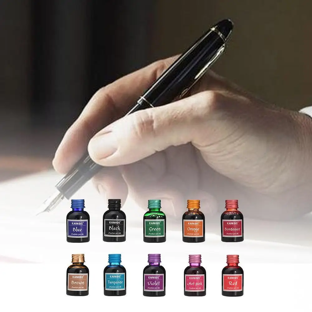 30ml Pure Colorful Bottled Fountain Pen Ink Refilling Inks Glass Pen Ink  Cartridge Stationery School Office Supplypluma de tinta