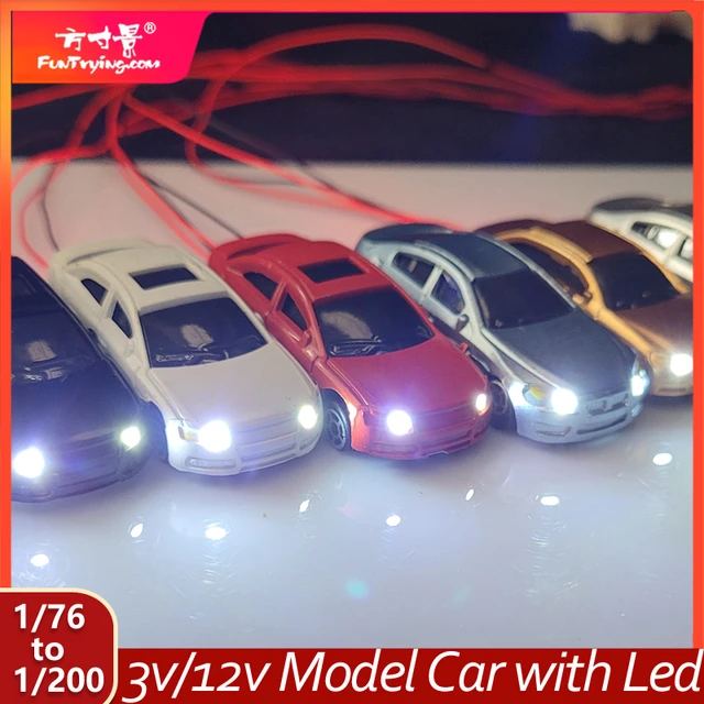 3Pcs 1:87 Track H0 LED Zwei Lichter Parkplatz Laternen Lampe