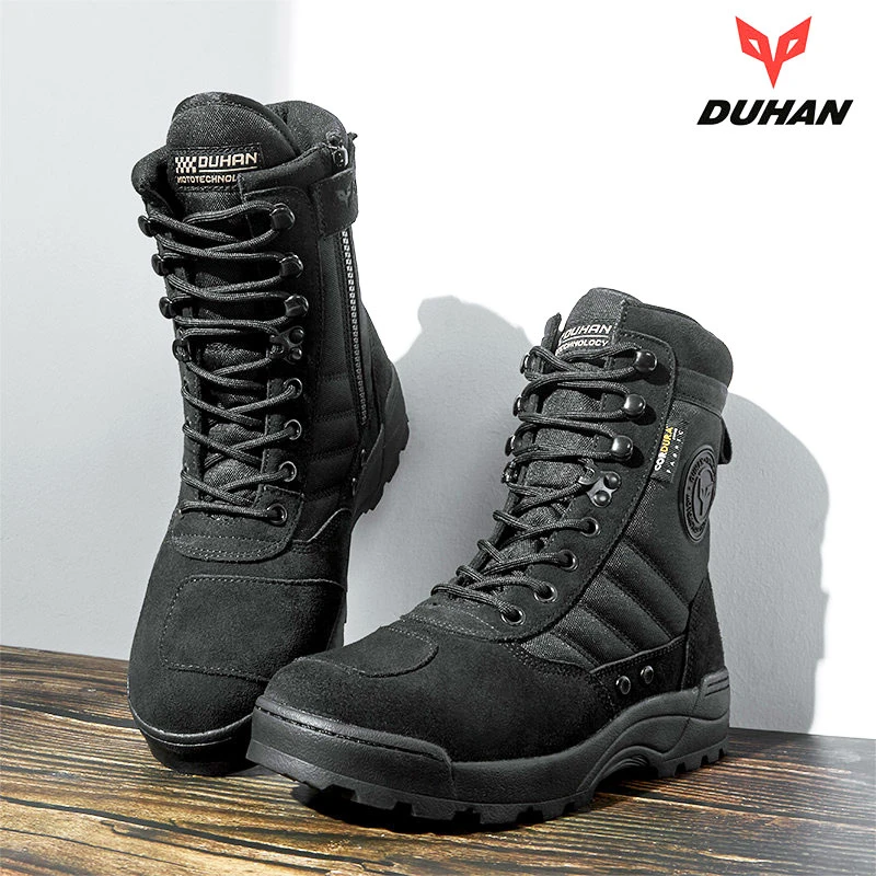 DUHAN New Motorcycle Riding Boots Motorbike Men's Shoes Racing Boots Breathable Anti-Fall Touring Outdoors BOOTS 4 Seasons protective health gear