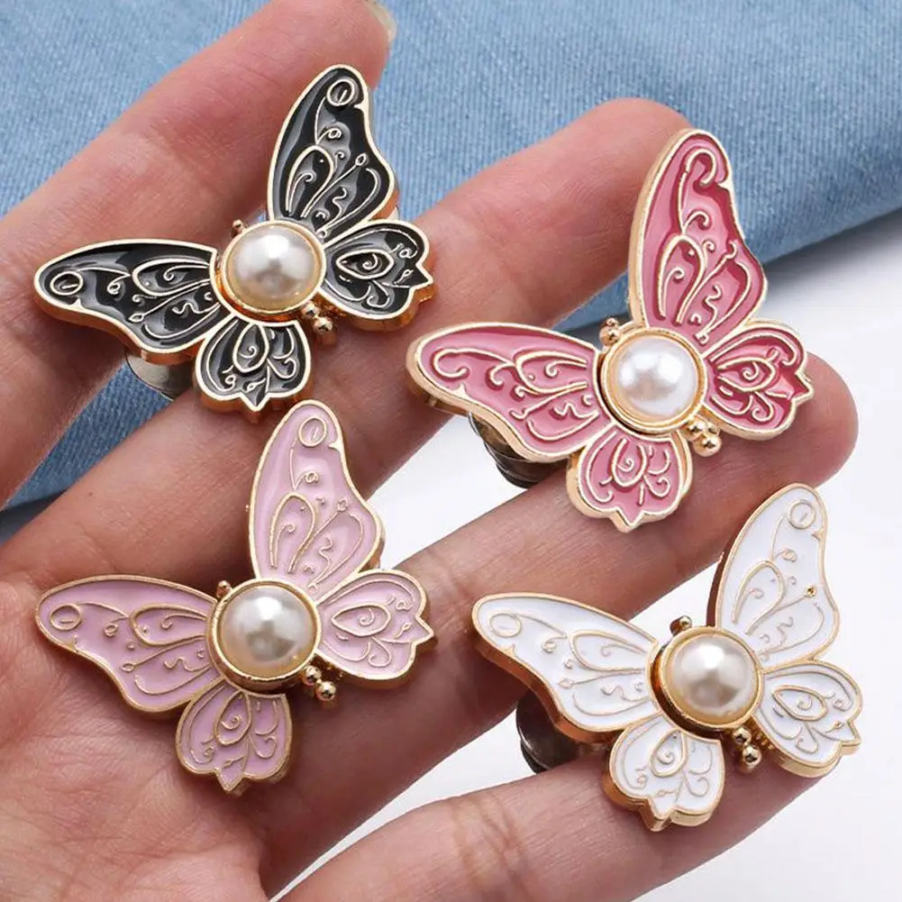 Butterfly Clothing Waist Closing Button Jeans Pin Reusable Removable Tighten Waist Button Adjustable Detachable Waist Clip Women