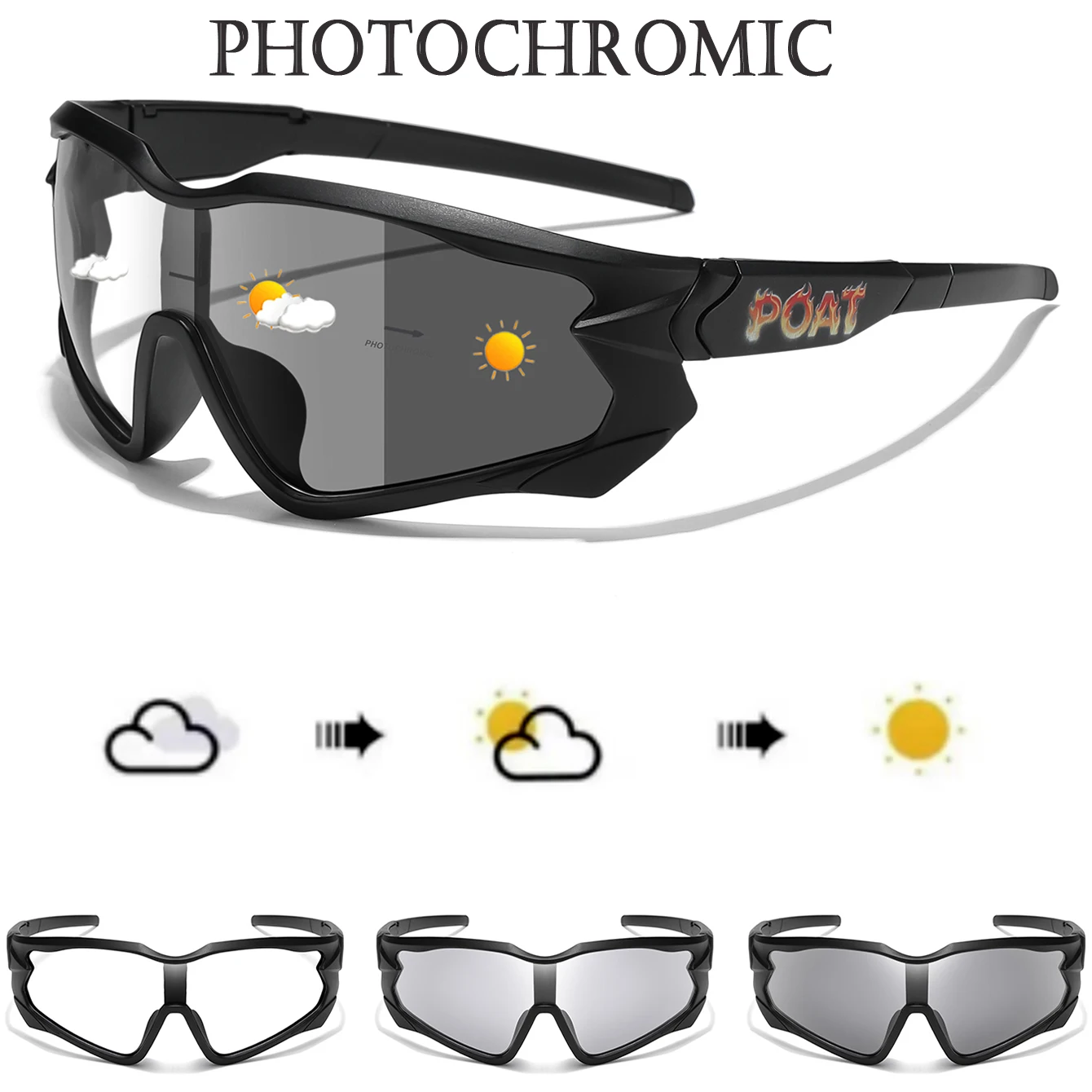 POAT Photochromic Sunglasses Cycling Fishing Running