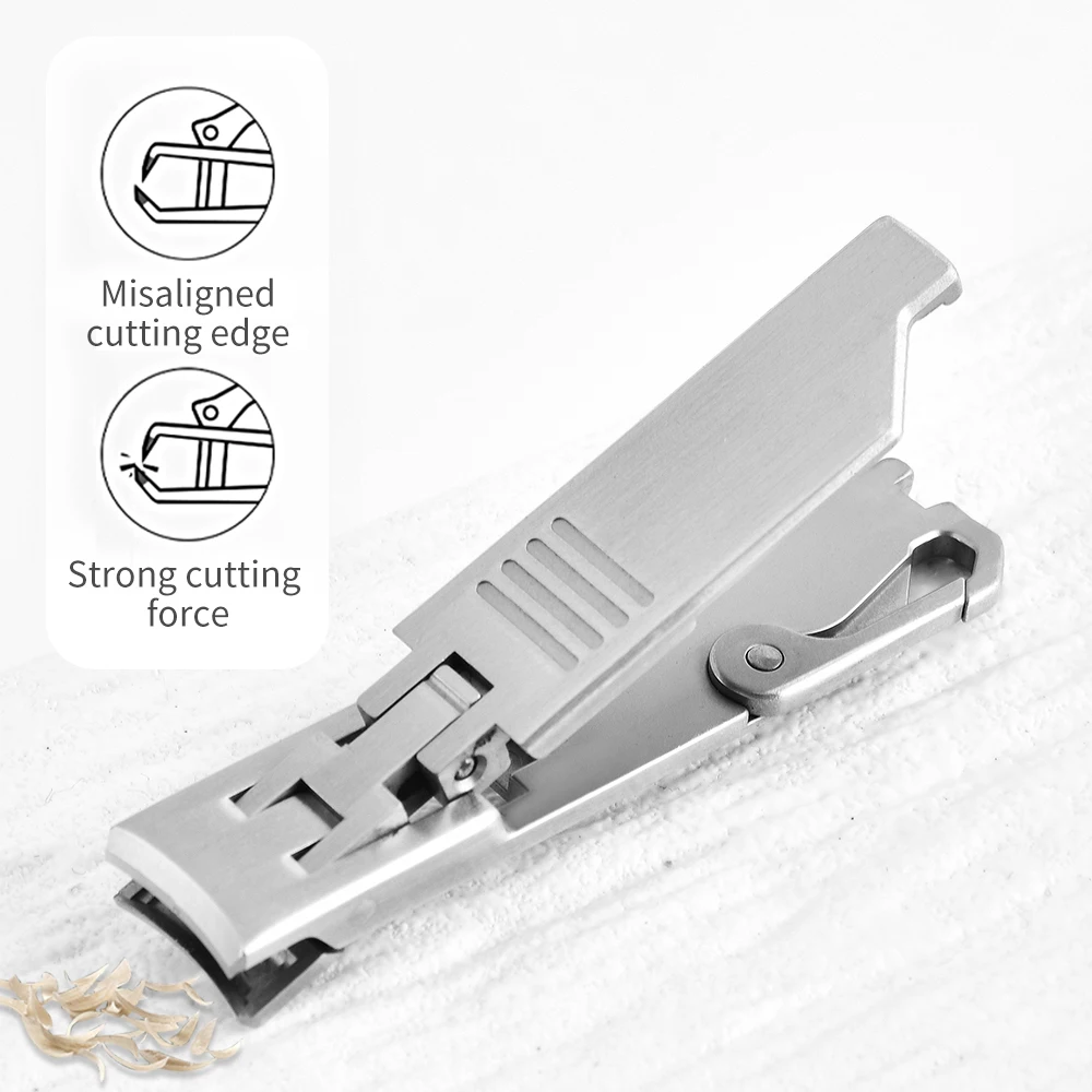 Ultra Thin Portable Fingernail Clipper Small Pocket Folding Nail Clippers Wide Jaw Cutter with Keychain Curved Trimmer Nail Clipper Nail Clippers