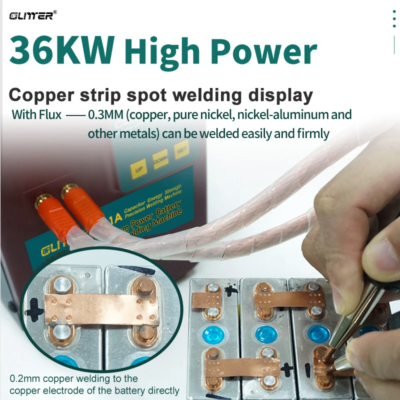 GLITTER 811A mesin las Spot denyut nadi untuk mesin las Pak baterai Lithium dengan solder jarak jauh 75A pena 4