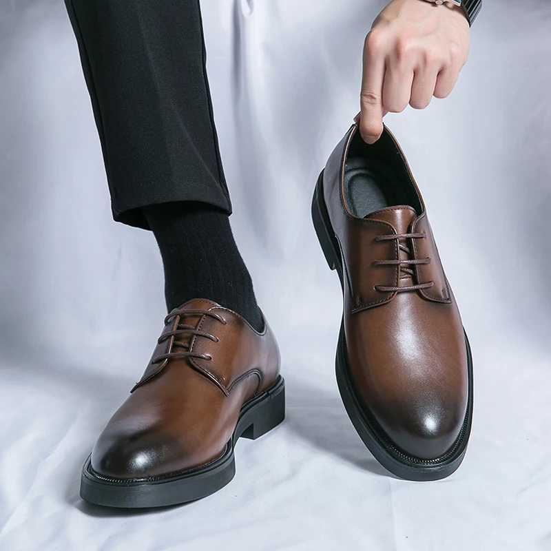 Mens Leather Dress Shoes for Office Party