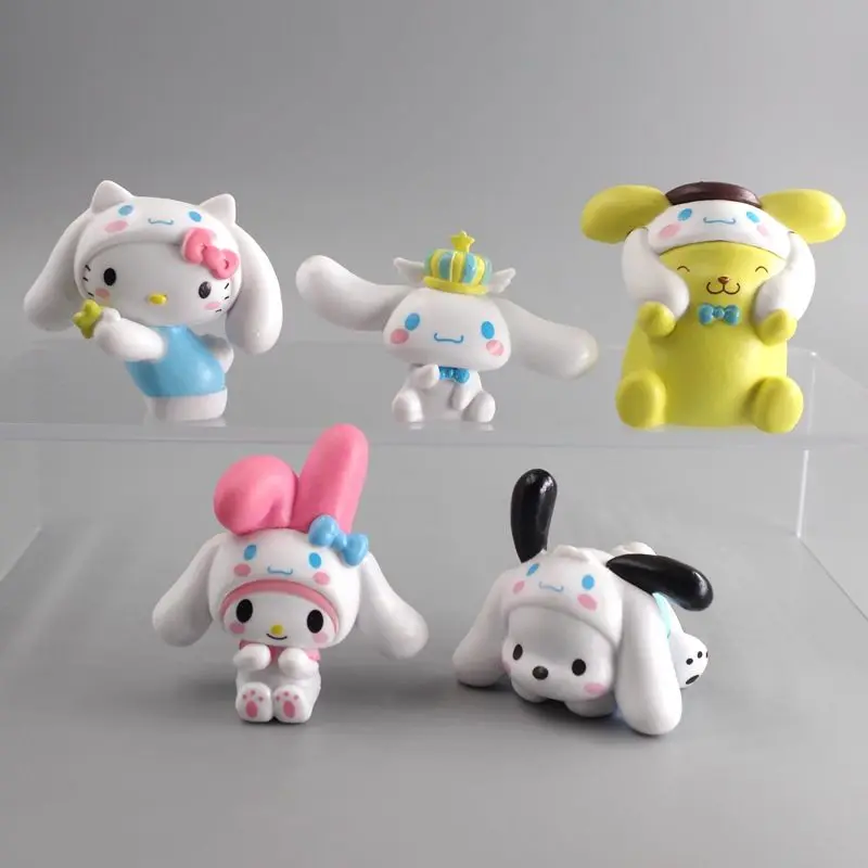

New Sanrio Cinnamoroll Doll Pochacco Melody Doll Pudding Cream Glue DIY Birthday Cake Decorative Ornaments desktop cute