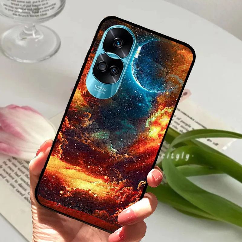 Sleek Black Silicone Soft Painted Protective Case