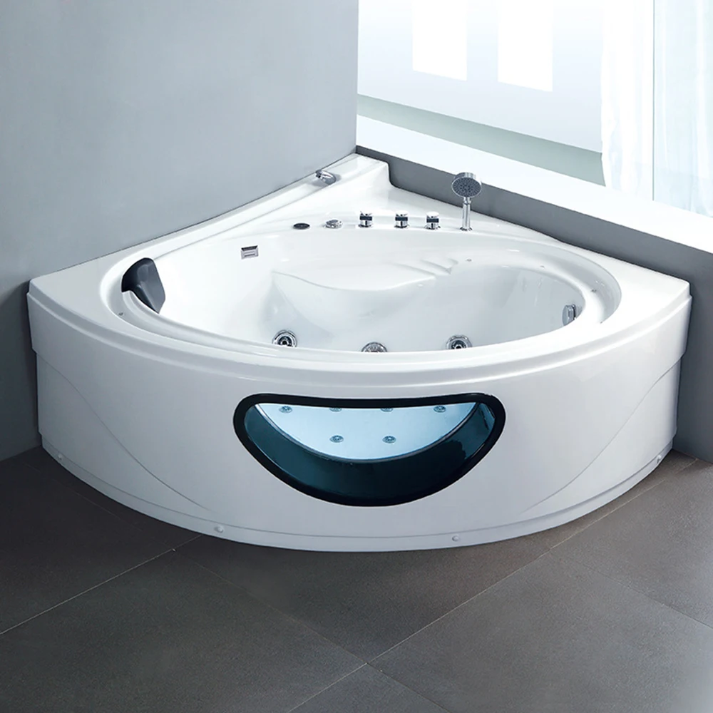 

Wall Corner Whirlpool Bathtub Acrylic Hydrogenmassage Surfing Underwater Colourful LED Light Double People SPA LG1681