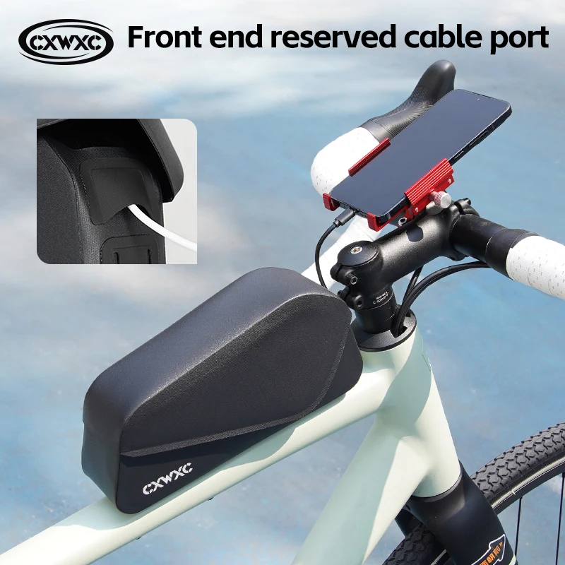 Bike Bag Bicycle Bag Bike Accessory Tools Storage Bag Bicycle Magnetic Lid Top Tube Bag With Bolts Mounted & Straps Two Way Install MTB Road Bike Waterproof Front Frame Bag