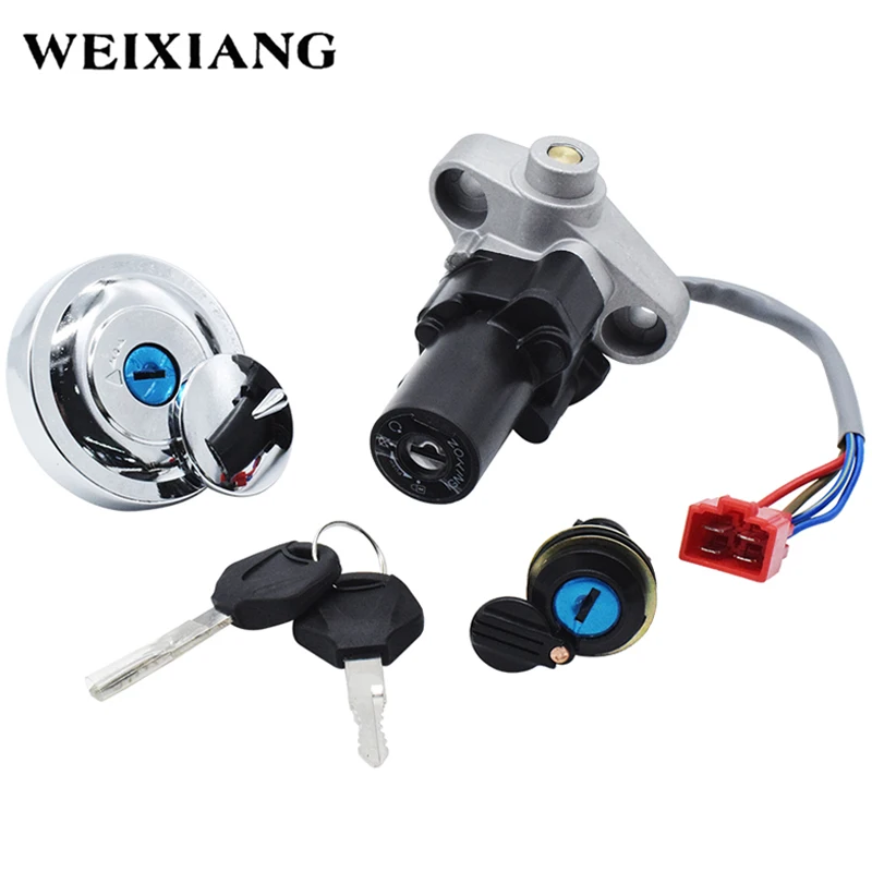 

For Yamaha XVS650 XVS1100 XVS400 XVS125 XVS250 V-STAR 650 1100 1999-2016 Ignition Switch Assembly Kit Fuel Cap Seat Lock Keys
