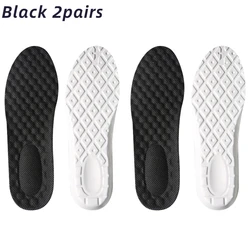 Enhanced Comfort Latex Memory Foam Sport Insoles - Soft, High Elastic Orthopedic Shoe Pads for Foot Support and Cushioning (Black 2pair)