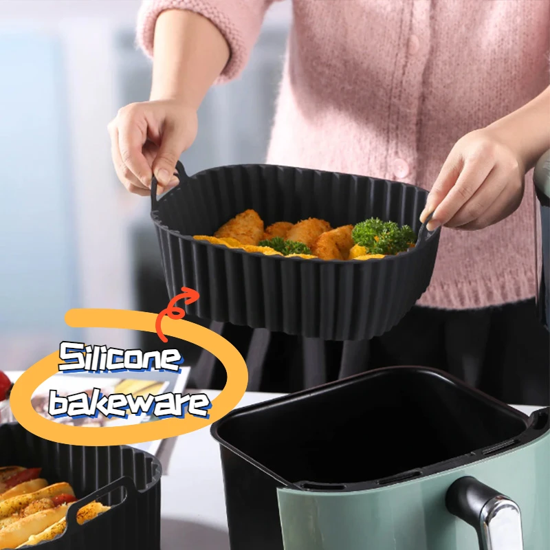 Air Fryer Silicone Baking Tray air fryer accessories air fryer baking tray air fryer silicone tray Suitable For Philips HD9252 HD9200 HD9255 Air Fryer High Temperature Resistant Baking Tools