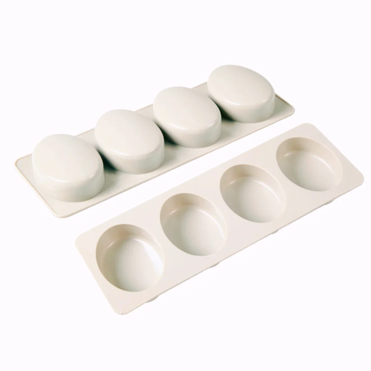 Oval Silicone Mold 4 Cavity DIY Geometry Candle Resin Crystal Mould Elliptic Gypsum Aromatherapy Making Tools Home Decor Gifts
