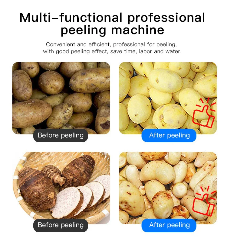 220V Commercial Sweet Taro Peeling And Washing Machine Cassava Ginger Tomato Sweet Potato Carrot Washer Peeler For Sale 3