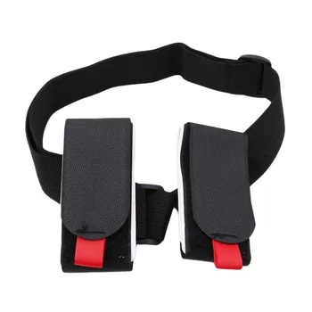 Nylon Skiing Pole Shoulder Hand Carrier Lash Handle Straps Adjustable Buck Hook Loop Protecting Black Nylon Ski Handle Strap Bag 4