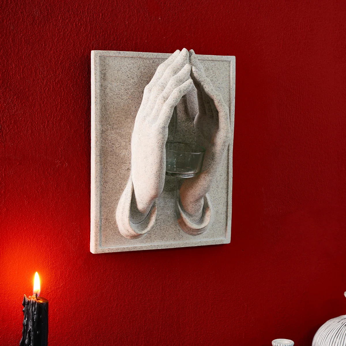 1PC, a modern and simple two-handed wall-mounted candlestick made of resin material for portable installation