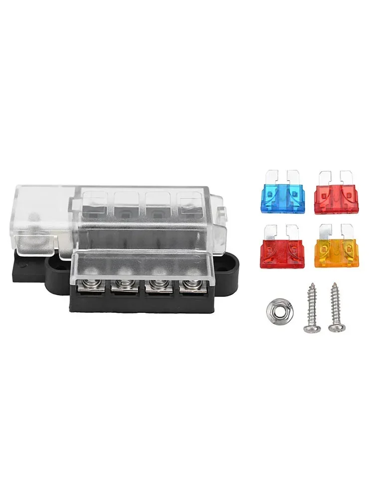 Innovative Design Transparent Cover on the Sturdy 4 Gang Fuse Box Ensures Visibility of Installed For ATO ATC Fuses