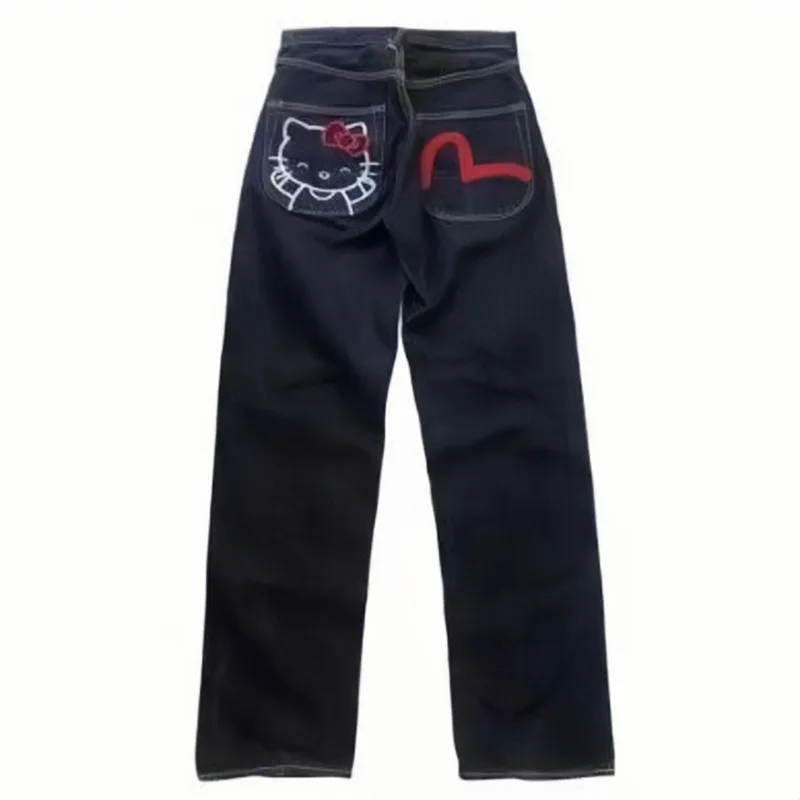 Fashion Brand Evisus Jeans For Women Cartoon Sanrio Hello Kitty 