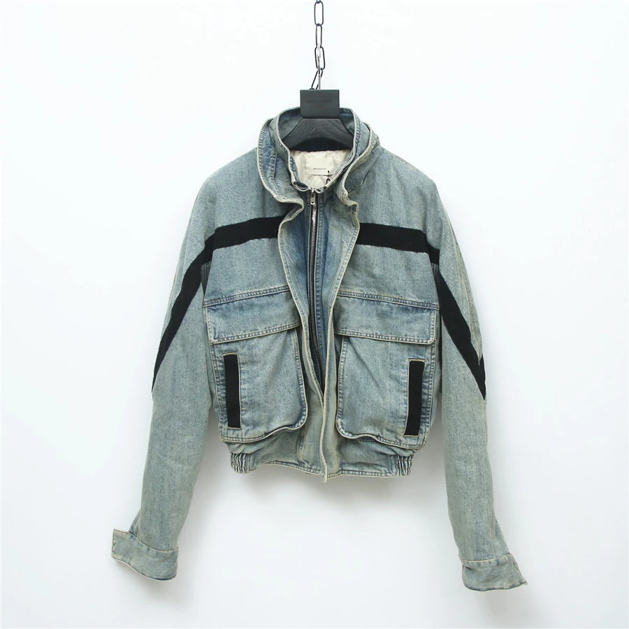 

Top Version 1:1 Essentials Six Collection Denim Jacket Men Women Hip hop Streetwear Cotton Inner Liner Washed Denim Jacket