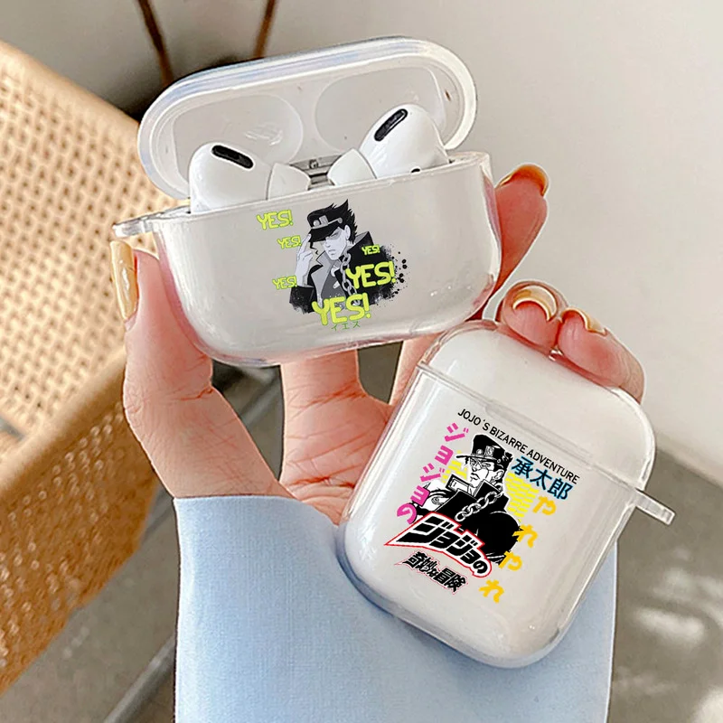 Чехол для Apple Airpods 1 2 3 Pro с аниме Невероятные приключения Джоджо мягкий прозрачный