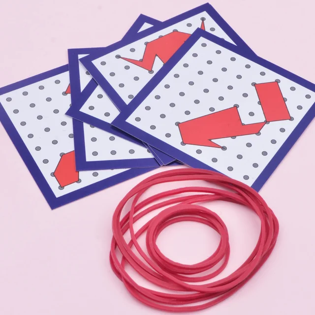 Montessori Baby Creative Toy Graphics Rubber Tie Nail Boards with Cards Childhood Education Preschool Kids Toys Educational 5