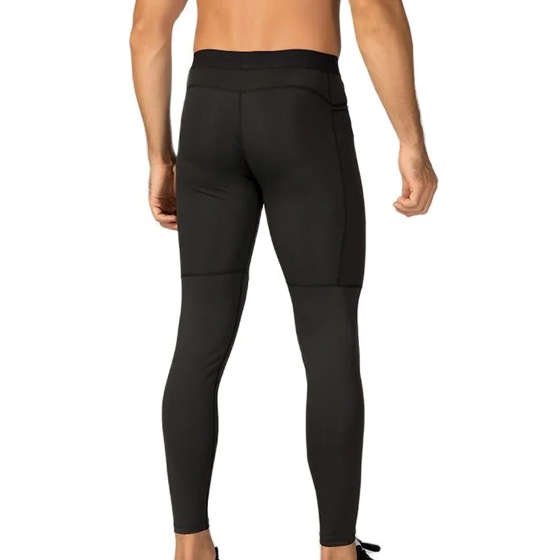 Men Running Sports Pants With Zip Pocket Yoga Fitness Workout Training Exercise Tight Cycling Leggings Quick Dry S M L XL 2XL