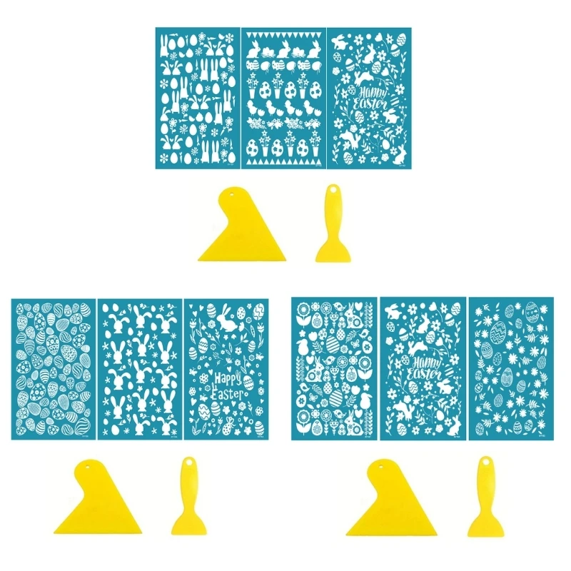 

5шт кролик шелкография трафарет для глины многоразовая шелкография для печати DIY