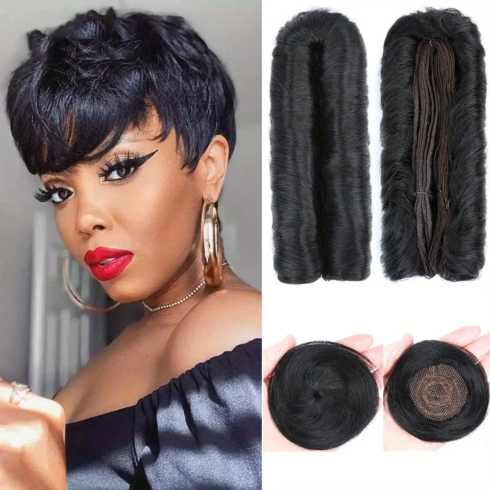 28PCS Brazilian Short Human Hair Extensions One Pack For A Full Head Human Hair Bundles With Free Closure Straight Natural