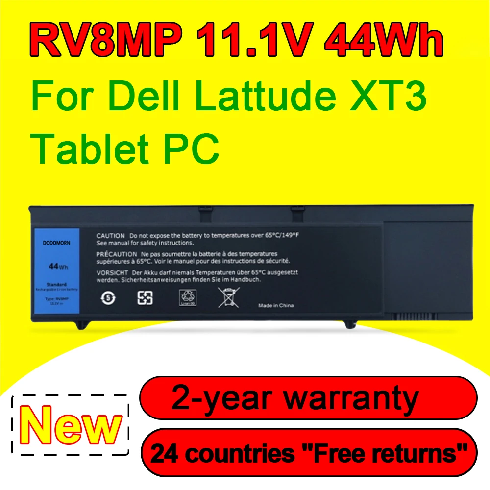 

11.1V 44Wh RV8MP Laptop Battery For Dell Latitude XT3 Tablet PC Series 1NP0F 37HGH H6T9R Replaceable With Tracking Number