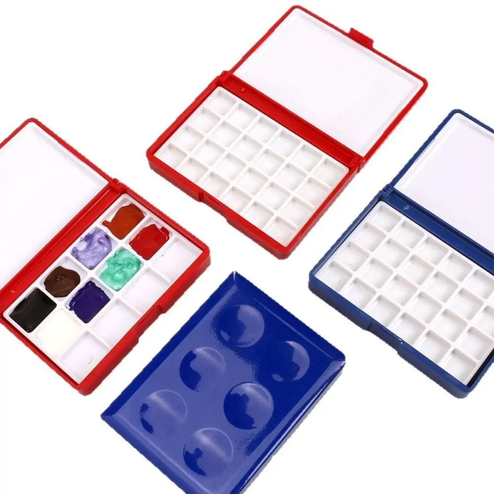 12/24 그리드 미니 수채화 물감 상자 휴대용 1ml 페인팅 안료 상자 빈 아티스트 여행용 스케치 팔레트 전문 페인팅용