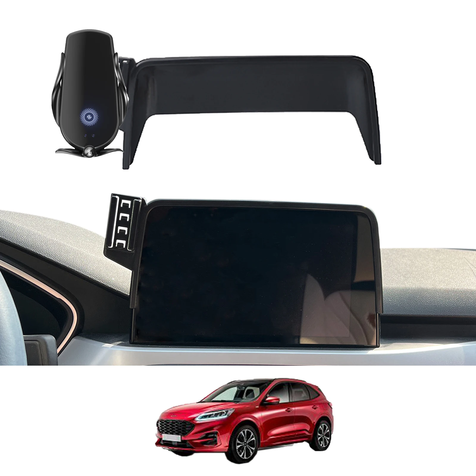 for Ford Kuga MK3 3d ~ ST-Line (8in) Phone Holder Screen Fixed Navigation Bracket Base Wireless Charging Accessories phone holder mobile phone holder