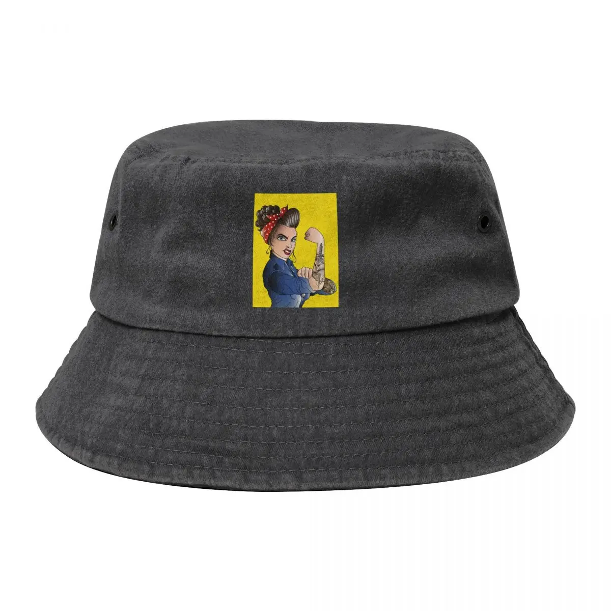 

We Can Do It Woman 2 Cowboy Denim Fisherman Hat With Printing