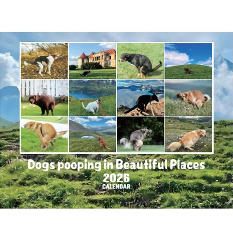 2026 Calendario per cani che fanno la cacca-Anno Pianificatore mensile e agenda Organizzatore Calendario da parete Divertenti regali per bavaglio per feste per gli amici - immagine 5