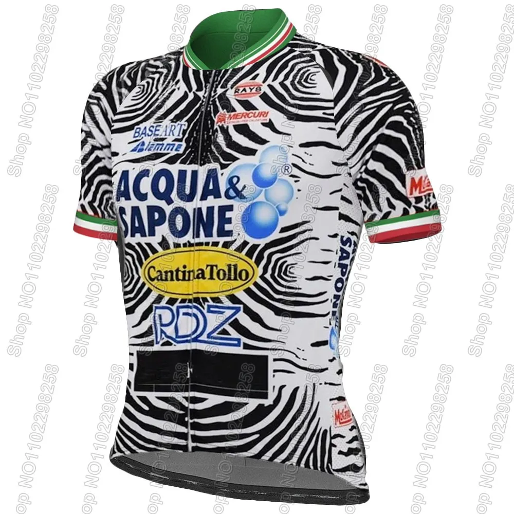 2025 Acqua Sapone Zebra Team Cycling Jersey Set Retro Italy