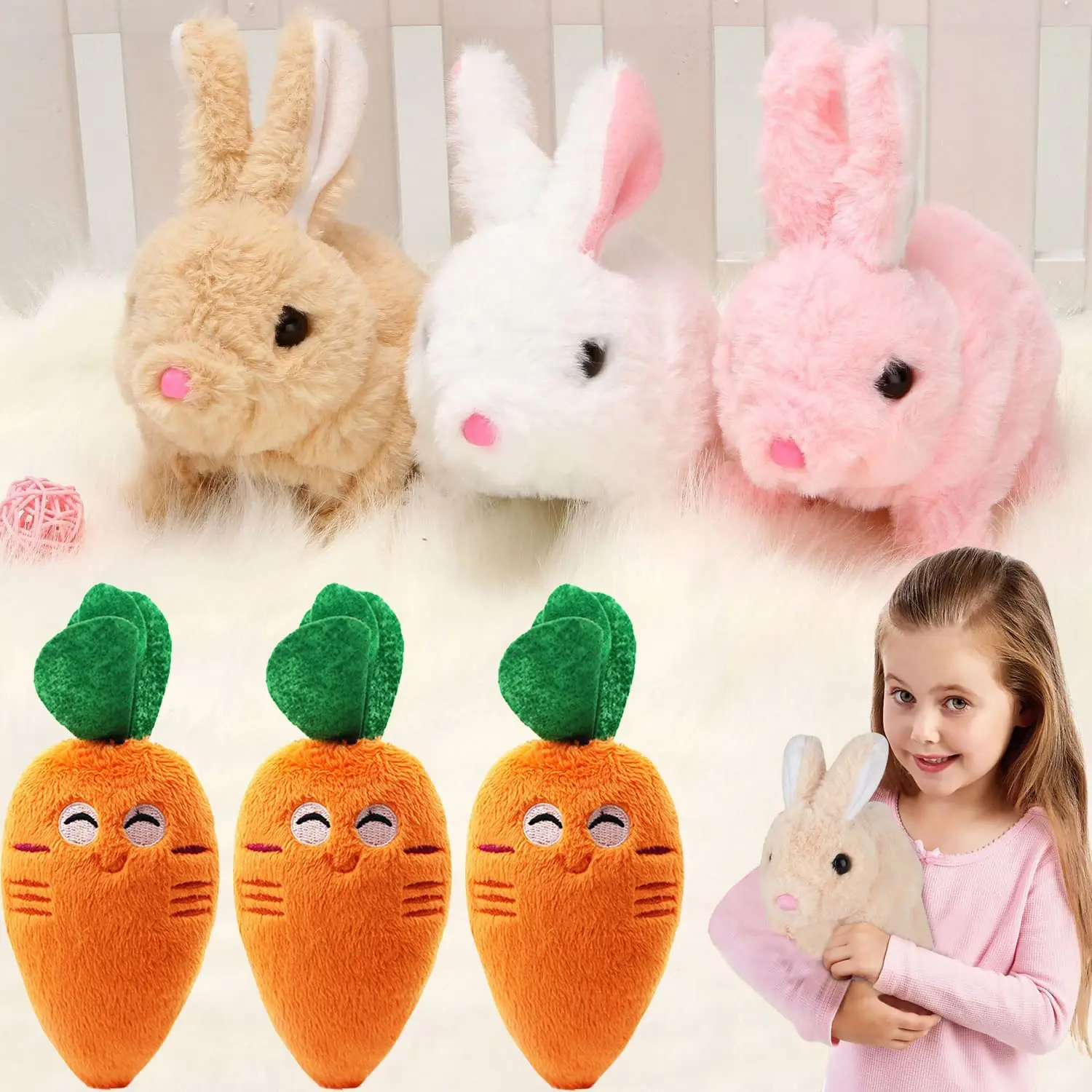 Bunny Toys Educational Interactive Toys Bunnies Can Walk and Talk, Easter Plush Stuffed Bunny Toy Walking Rabbit Educational Toy electronic bunny toy plush rabbit toy with sounds and movements walking wiggle ears twitch nose easter birthday gift for boys
