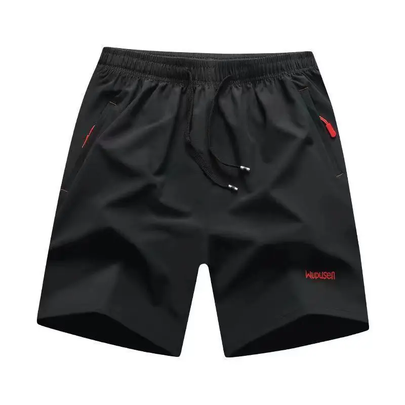 Men's Summer Shorts Cargo Pants Thin Cotton Middle-aged Casual Large Size Knee Length Multi-pocket Zipper Elastic Waist Shorts