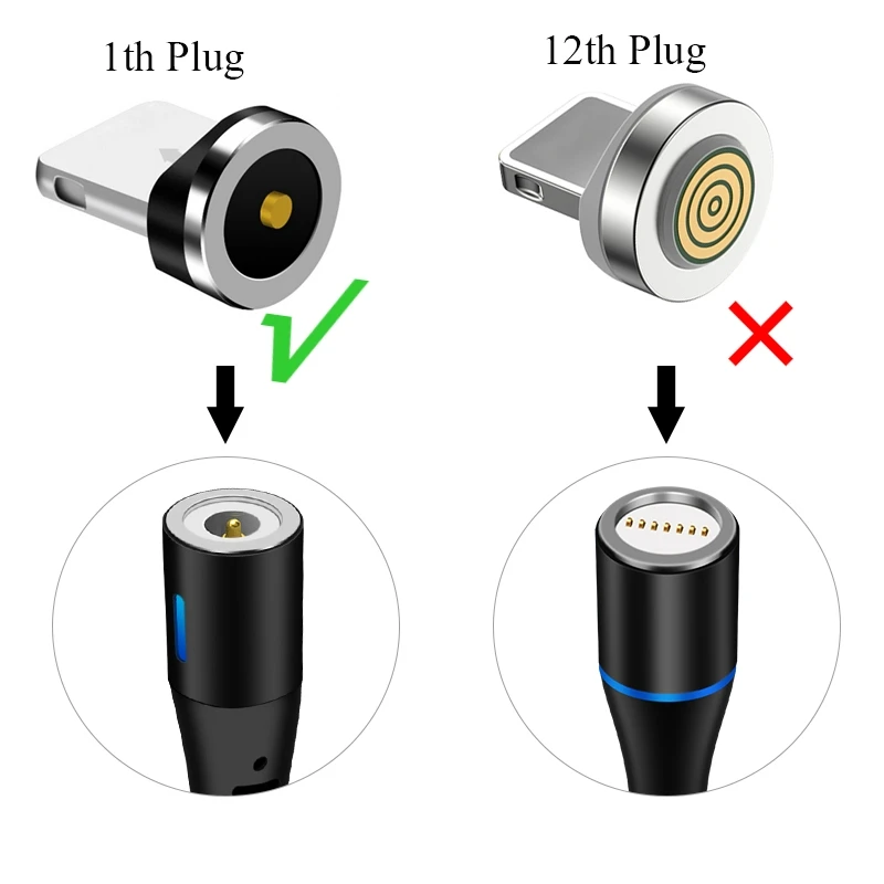 Magnetic Charging Cable Adapter Plug 8 Pin Micro USB Type C Connector For iPhone Xiaomi Samsung Huawei