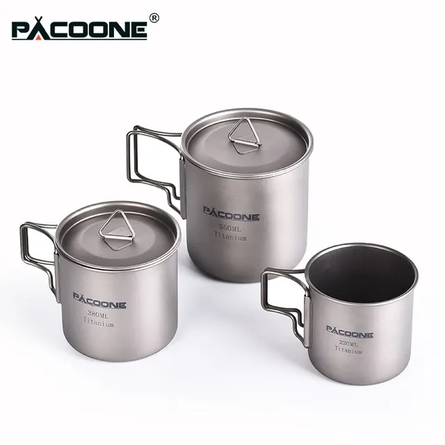 PACOONE Titanium Camping Mug 1