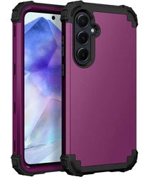 Ultimate 3 - in - 1 Heavy Duty Shockproof Phone Case with Rugged Armor Design for A15 4G or A15 5G (Purple)