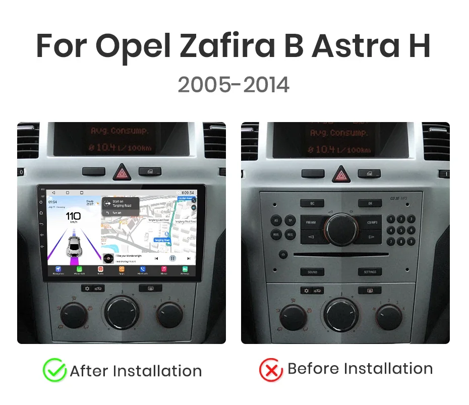 Qualcomm Chip 8-Kern für Opel Zafira B Astra H 2005–2014 CarPlay für Apple Android Auto Autoradio GPS IPS RDS FM WiFi BT 4G – Detail 4