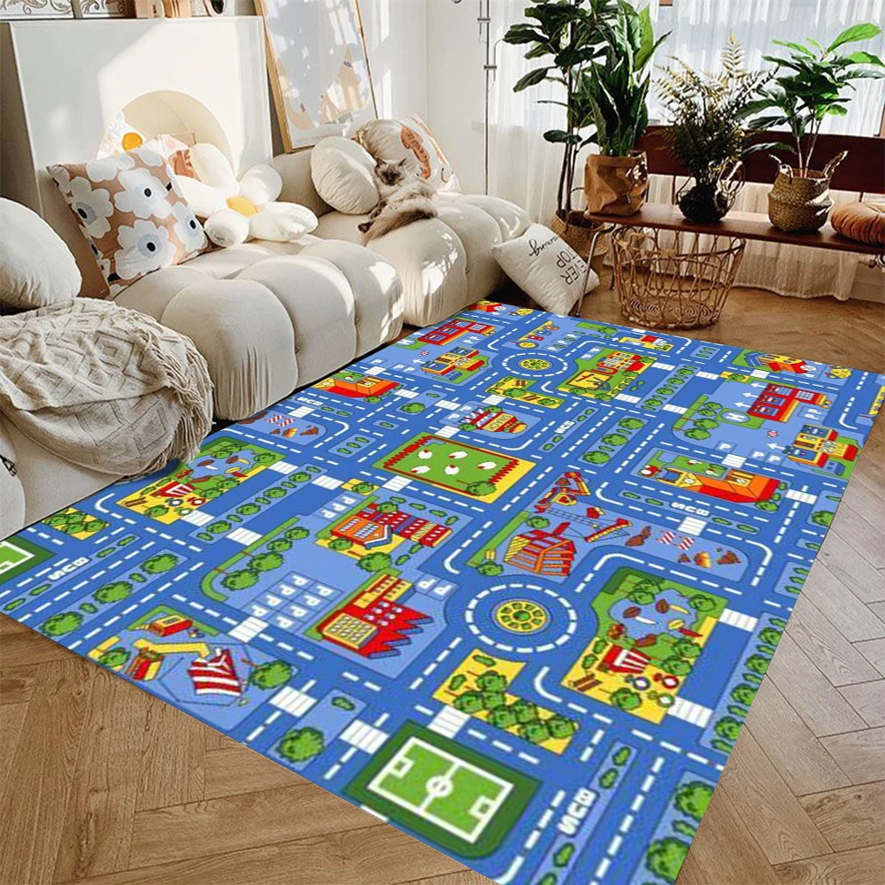 Tapis de jeu interactif pour enfants, voitures jouets, tapis de sol antidérapant, tapis de salle de jeux éducatif pour garçons et filles, cadeaux de chambre à coucher